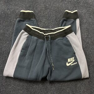 Nike Sweatpants Mens Large Blue Fleece Joggers Colorblock Elastic Waist Pockets